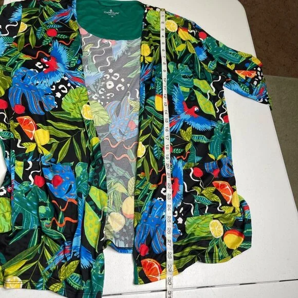 Cuddl Duds Cool & Airy Ultra Patch Pocket Wrap In Tropical Women's M Jungle - Picture 10 of 11